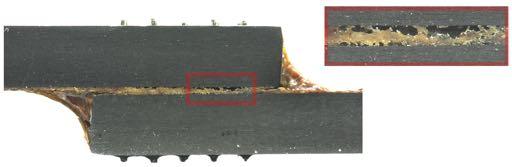 composite laminate on which the pin was bearing started to fail and secondly the friction of the pin against the laminate was overcome.