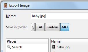Now we need to "Export" the image. Click on "File" and then "Export.." Type in the image name you want to use then add the ".