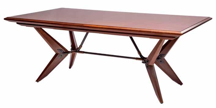 934 Baton Dining Table d44", w84" closed, 120" extended, h30"