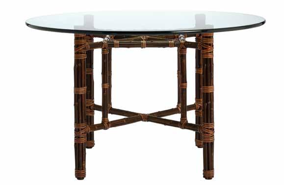 BA-14 Square Game Table Four legs. Base measures 27" x 27" x h28.25". Takes.75" glass top 34" x 34". Alternate tops: 42" dia and 48" dia. For Black Bamboo, specify BA.
