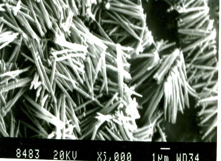 nanotubes. Arrays of nanowires are obtained by filling a porous template that contains a large number of straight cylindrical pores.