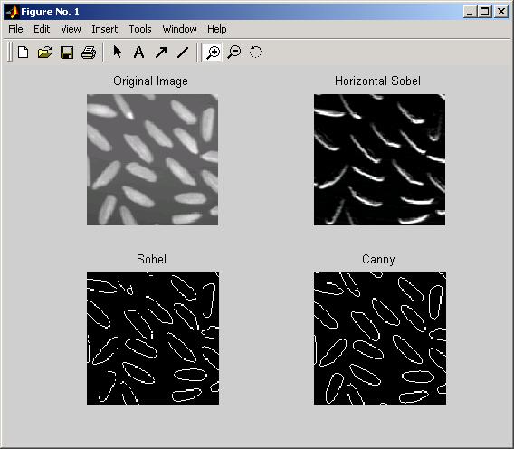 Zoom In Figure 7.13: Images Created by Different Edge Detection Methods 7.6. Segmentation Segmentation is the process of fractioning an image into its component objects.
