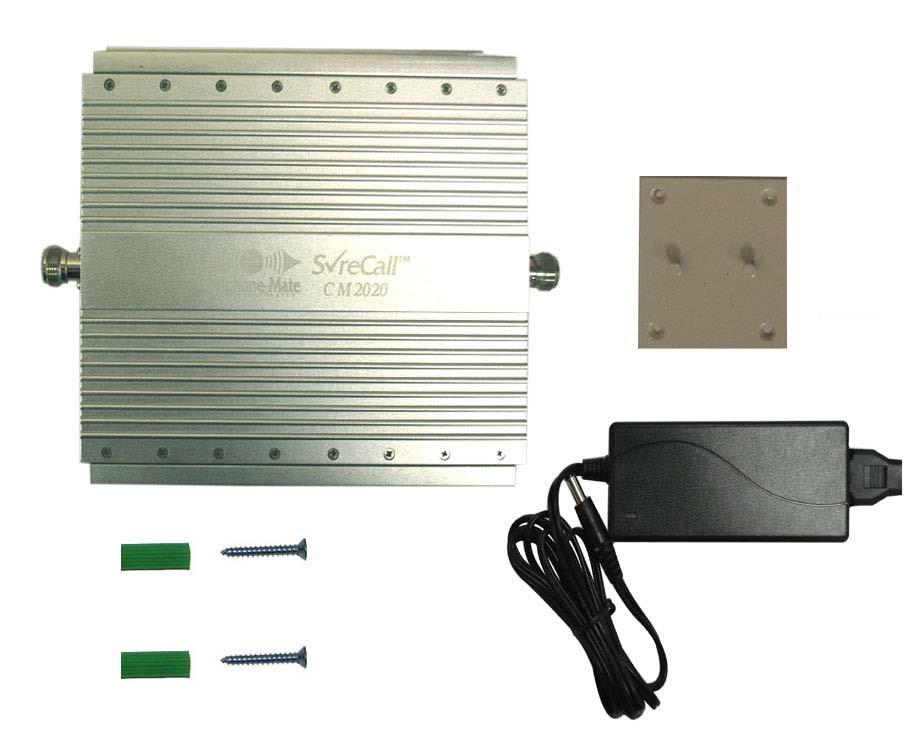 CONTENTS OF THE PACKAGE fdgbsddg 1. CM2020 Amplifier with connectors: N female type 2. Mounting Kit 3. 110V AC Power Adaptor 4.