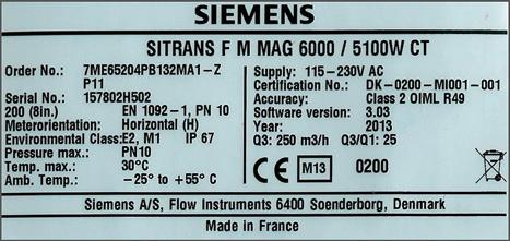 SITRANS F M Flow sensor MAG 5100 W Order code: P25 DN 50 (14") DN 400 (16 ) DN 450 (18 ) DN 500 (20 ) DN 600 (24 ) R Q/Q1 6 6 6 6 6 Q4 [m /h] 1250 2000 125 125 5000 Q [m /h] 1000 1600 2500 2500 4000