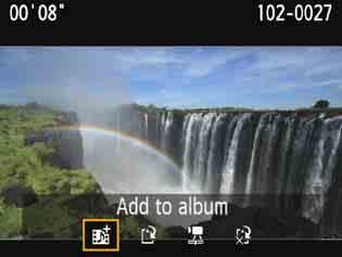 Repeat step 3 to shoot the next video snapshot. Select [J Add to album], then press <0>.
