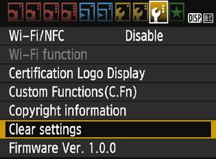 Handy Features 3 Reverting the Camera to the Default SettingsN The camera s shooting function settings and menu settings can be reverted to their defaults.
