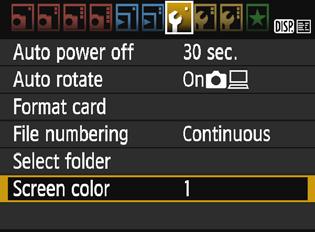 The available settings are described below. Select the option, then press <0>. [Shutter btn.]: When you press the shutter button halfway, the display will turn off.