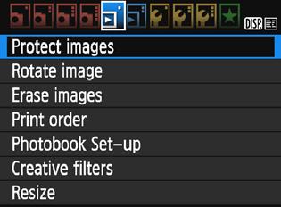 K Protecting Images You can set protections to prevent the precious images from being erased accidentally. 3 Protecting a Single Image 1 2 Select [Protect images].