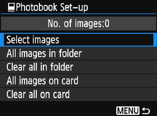 p Specifying Images for a Photobook You can specify up to 998 images to be printed in a photobook.
