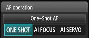 f: Changing the Autofocus OperationN You can select the AF (autofocus) operation characteristics suiting the shooting conditions or subject.