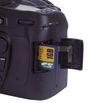 The grip holds two EN-EL3e rechargeable batteries or a AA battery holder, and has its own AF-On button, shutter release, and main command and subcommand dials.