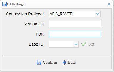 APIS_ROVER configure the related parameters click log on CORS or APIS.