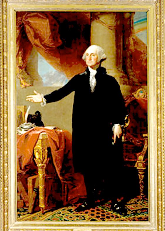 George Washington (Lansdowne portrait) by Gilbert Stuart, oil on canvas, 1796 National Portrait