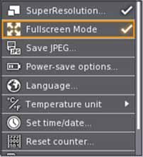 Fullscreen mode The Fullscreen Mode can be activated with the menu item Configuration. The temperature scale on the right side of the display fades out after 1.