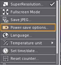 Power-save options The Power-save options can be set with the menu item Configuration.