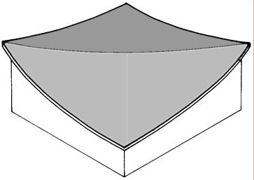 CARPENTRY - HOUSING Hyperbolic paraboloid: This is a form of shell roof construction, which has raised diagonally opposite corners on a square base.