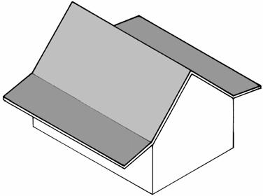 The shape is a series of right-angled triangles connected at the base or trough with a common box gutter.