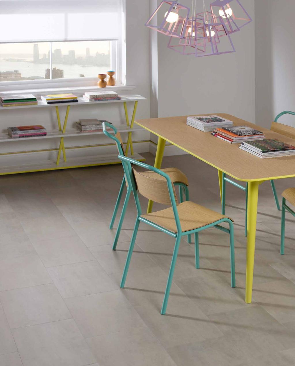PLATINUM With the look of ceramic flooring, this pale grey design offers a simple elegant