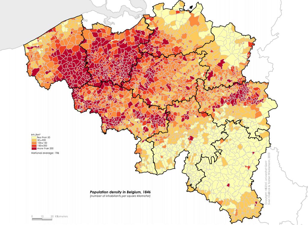 The Belgian HISSTAT-project (2009-2014) GIS-application: possible to display data on
