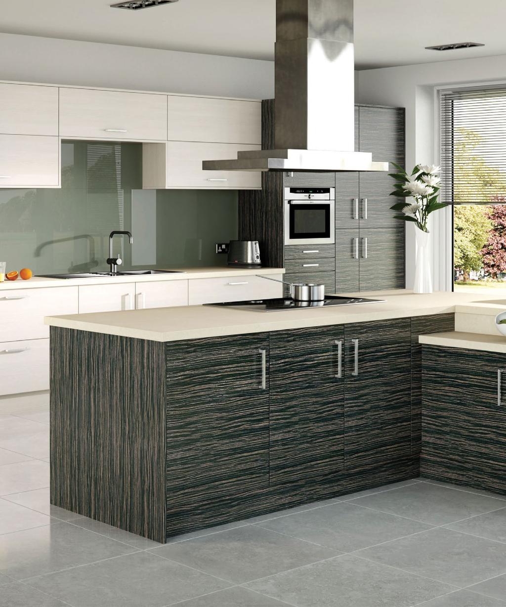 smart woodgrain finish with simple, contemporary lines.