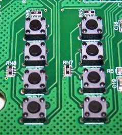 PUSHBUTTON SWITCHES Pushbutton switches Configured for active-low operation Routed to signal breakout pins PB <1 8> in