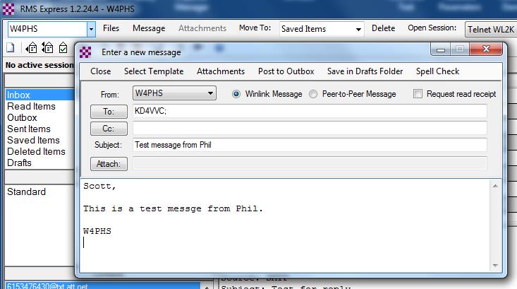 Composing a Message in Winlink
