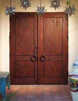 Constructed with antique mesquite panel and reclaimed Douglas Fir. Features antique clavos and strapping and reproduction hardware.