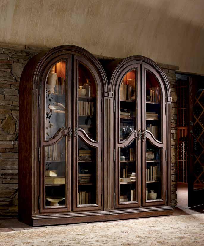 Use the cabinet alone or in bunches of two, three or more. Seeded glass doors complete the elegant statement. 6 hookerfurniture.