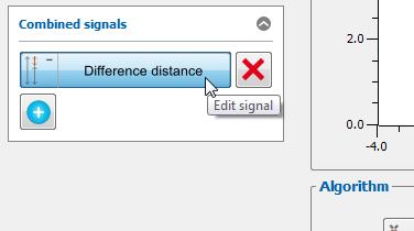 Combining Results from Measuring Programs Fig. 5.7: Defining a new signal for calculation - step 4 Press the button of the active signal (marked in blue, see Fig. 5.7) in the "Combined signals" input field to finish defining the new signal.