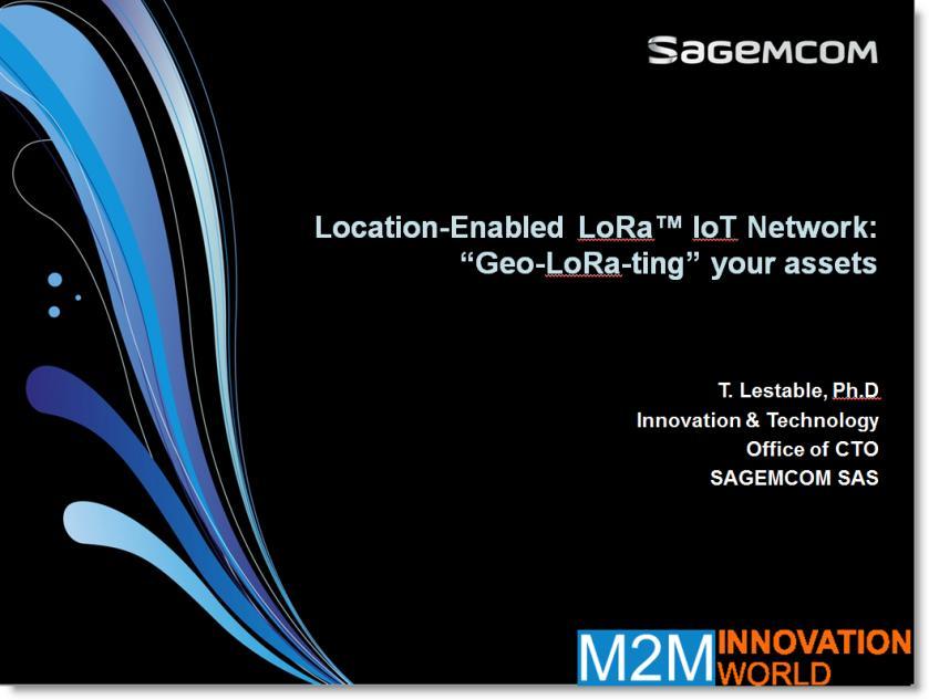 Sagemcom at M2M Innovation World By Kind permission of Thierry