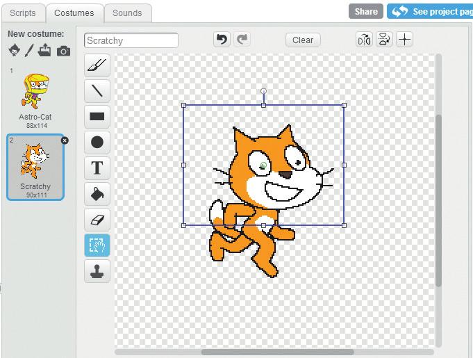 To use the Select tool, use your mouse to create a frame around a certain area.
