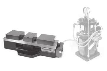 Vertical Machine Solutions Narrow Base Production Vises Pages 111 & 114 The small footprint allows maximum density of vises on your fixture or table.