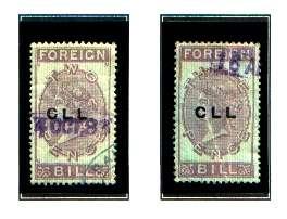 Foreign Bill Stamps Ovpt C L L ID of