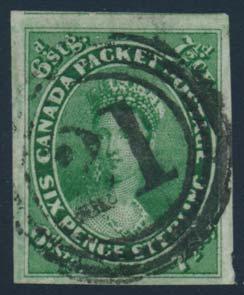 Pence Issue continued 45 #9 1857 7½d green Queen Victoria on Wove Paper, used with bold,