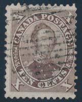 The stamp is cancelled by a neat target cancel, and has small perf stains at top left.