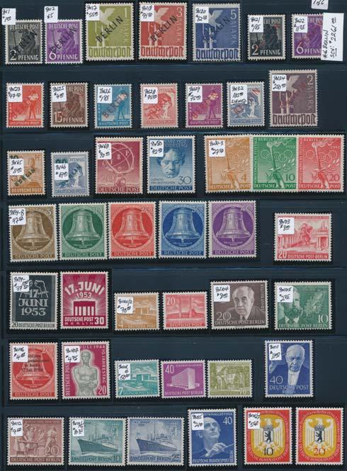 1597 Germany 1948-62 Collection of used Berlin Occupation stamps including semi-postals consisting of 125 items on 3 vario pages.
