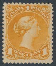 92 E/P #22P 1868 1c brown red Large Queen Proof in colour of issue on India paper on card. Bit of aging, else very fi ne.