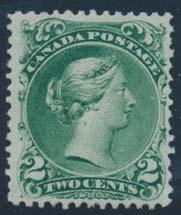 ...scott $1,900 99 100 99 (*) #24iv 1868 2c green Large Queen on Bothwell Paper unused (no gum).