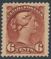 ...unitrade $1,200 137 ** #39 1872 6c yellow brown Small Queen, mint with full never hinged original
