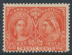 ...scott $2,132 151 */** #50/65 1897 Mint Jubilee Collection, all neatly mounted and described as per shade on three pages.