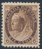 ...unitrade $900 197 * #79 1899 5c blue Queen Victoria Numeral, mint marginal pair,