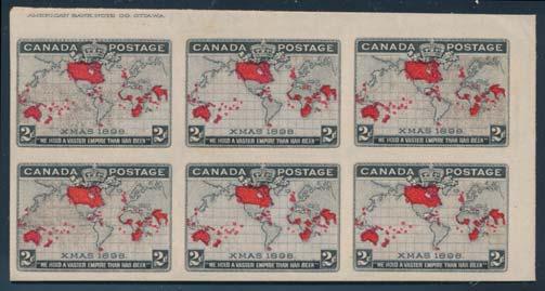Back of the book postage issues with Unitrade #B1-OC9 are offered as lots 404-456. The Canadian Semi-Official Airmail panes are included within the single stamps etc.