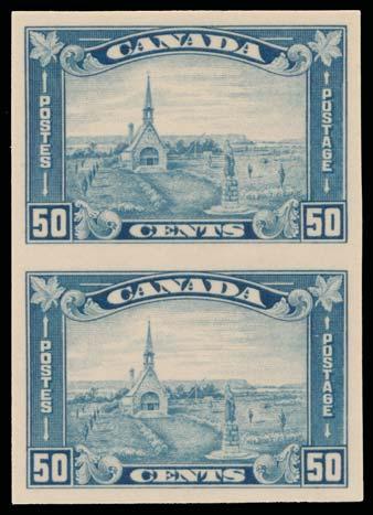 Mostly fi ne or better set....scott $1,107 356 ** #173a 1930 10c olive green Library of Parliament Horizontal Imperforate Pair. Mint never hinged, very fi ne. 50 pairs reported.