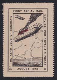 473 x475 473 * #CLP2 1918 25c red and black Aero Club of Canada, mint, lightly hinged, a few small tone spots mentioned for the record, very fi ne.