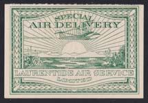 ...unitrade $160 481 * #CL2 1924 (25c) light green Laurentide Air Service Ltd.