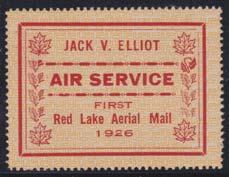 ...unitrade $900 x498 500 498 */** #CL9, CL9c 1926 (25c) blue on yellow background Elliot-Fairchilds Air Service, regular issue (never hinged) and the fi lled-in wing variety