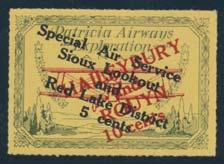 Semi-Official Airmails continued x543 536 x537 536 * #CL28 1927 10c green and red on yellow Rouletted Patricia Airways, with 5c overprint type C in black. Mint hinged and very fi ne.