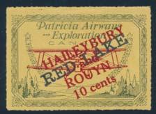...unitrade $775 540 x542 540 ** #CL30 (50c) overprint Type D on Patricia Airways and Exploration Co. Ltd., mint, lightly hinged with inverted purple overprint, very fi ne.