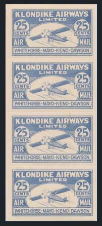 Both are on a page, with an additional introduction page to this stamp. Very fi ne....unitrade $415 552 ** #CL43 1928 10c Patricia Airways Limited pane of 8. Fresh, very fi ne never hinged.