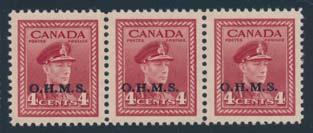 Back of Book -- Officials 575 */** #CO1 1946 7c Canada Goose Air Mail Overprinted OHMS Official, matched set of Plate No.